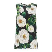 Zwarte Bloemen Zijden Top Dolce & Gabbana , Multicolor , Dames