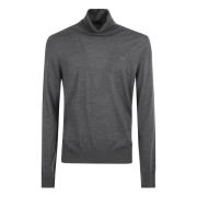 Grijze Sweater Stijlvolle Rolhals Geborduurd Dsquared2 , Gray , Heren