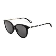 Zwarte Acetaat Zonnebril met Grijs Glas Zadig & Voltaire , Black , Dam...