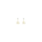 Rhinestone Logo Dangle Oorbellen Dolce & Gabbana , Yellow , Dames