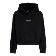 Zwarte Croptop Hoodie met Ribbels Propaganda , Black , Dames