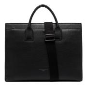 Zwarte Leren Florence Handtas Gianni Chiarini , Black , Heren