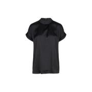 Zwarte korte mouwen blouse Dante 6 , Black , Dames