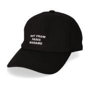 Slogan Cap in katoenen keperstof ontwerp Drole de Monsieur , Black , H...