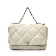 Pre-owned Leather handbags Chanel Vintage , Gray , Dames