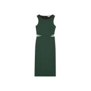 Midi Crepe Jurk met Drukknop Patrizia Pepe , Green , Dames