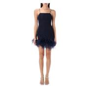 Nachtblauwe Lumiere Plumage Mini Jurk Oseree , Black , Dames