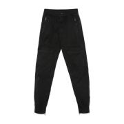 Zwarte Cargo Broek met Elastische Tailleband Diesel , Black , Dames