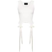 Witte Mouwloze Top met Strik Simone Rocha , White , Dames