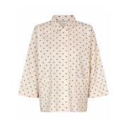 Polkadot blouse met 3/4 mouwen Masai , Beige , Dames