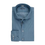 Slim Fit Blauw Denim Shirt Stenströms , Blue , Heren