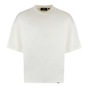 Geribbelde crew-neck T-shirt in katoen Represent , White , Heren