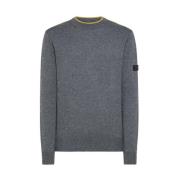 Wollen Pullover met Contrastdetails Peuterey , Gray , Heren