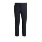 Elegante Wol Skinny Enkellange Broek PT Torino , Blue , Heren