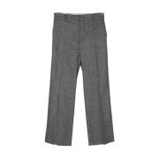 Geknipte wollen broek met rechte pijpen N21 , Gray , Dames