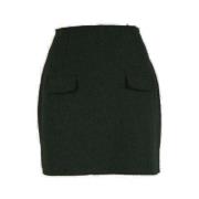 Wollen Minirok met Zakken N21 , Green , Dames