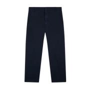 Blauwe Stretch Katoenen Broek met Knoopdetail Dondup , Blue , Dames