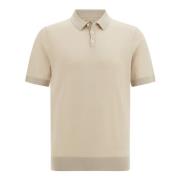 Gebreide Merino wollen poloshirt Boggi Milano , Beige , Heren