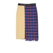 Blauwe Wollen Fringe Rok Boutique Moschino , Multicolor , Dames