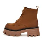 Casual Platform Enkellaarzen - Bruin Cesare Gaspari , Brown , Dames