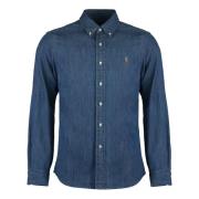 Afgeronde zoom Denim Shirt 100% Katoen Polo Ralph Lauren , Blue , Here...