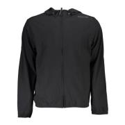 Zwarte Hoodie met Rits Technische Stof Calvin Klein , Black , Heren