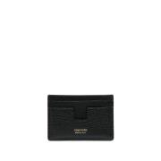 Zwarte Leren Portemonnee Stijlvolle Upgrade Tom Ford , Black , Heren