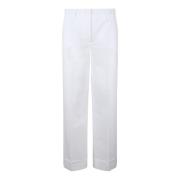 Lichtgewicht katoenen poplin broek P.a.r.o.s.h. , White , Dames