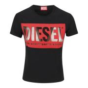 Zwart Multicolor T-shirt Stijlvol Diesel , Black , Dames