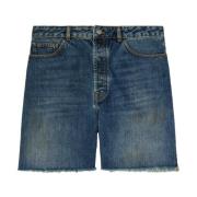 Indigo Blue Denim Jeans met Logo Patch Palm Angels , Blue , Heren