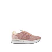 Kwaliteitslederen sneaker met koordtextuur Premiata , Pink , Dames