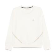 Witte Crew Neck Sweater Logo Liu Jo , White , Dames