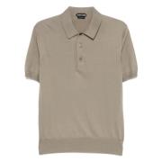 Katoenen poloshirt met 3 knopen Tom Ford , Green , Heren