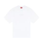 Witte katoenen T-shirts en Polos Diesel , White , Heren