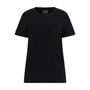 Zwart Katoen Logo T-shirt Guess , Black , Dames