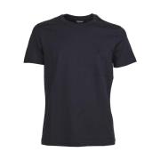 Katoenen T-shirt met Geborduurd Logo Dondup , Blue , Heren