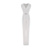 Elegante V-hals Polyester Jumpsuit Kocca , White , Dames