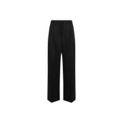 Wijde wollen broek met knoop Givenchy , Black , Dames