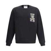 Teddybeer Katoenen Sweatshirt met Geribbelde Details Moschino , Black ...