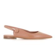 Beige Leren Slingback Ballerina Schoenen Malone Souliers , Beige , Dam...