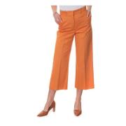 Korte Linnen Broek Wijde Pijpen Max Mara Weekend , Orange , Dames