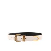 Leren riem met iconische gouden gesp Versace Jeans Couture , White , D...