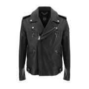 Klassieke leren motorjas met rits Belstaff , Black , Heren