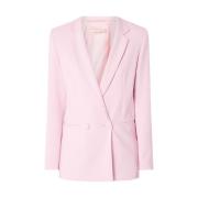 Dubbelbreasted blazer in bi-stretch cady Pennyblack , Pink , Dames