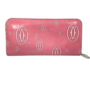 Pre-owned Leather wallets Cartier Vintage , Pink , Dames