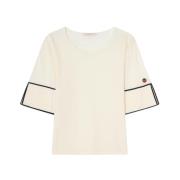 Malia Top Ecru/Black Busnel , Beige , Dames