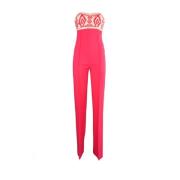 Viscose jumpsuit met foulard bodice Elisabetta Franchi , Pink , Dames