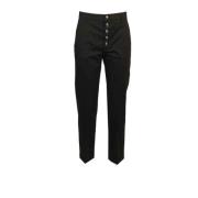 Katoenen broek met juweelknopen Dondup , Black , Dames