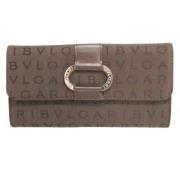 Pre-owned Canvas wallets Bvlgari Vintage , Brown , Dames