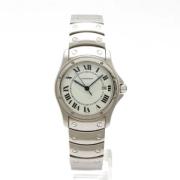 Pre-owned Metal watches Cartier Vintage , White , Heren